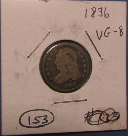 1836 BUST DIME VG-8
