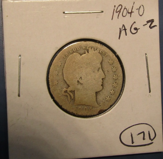 1904-O BARBER QUARTER AG-2