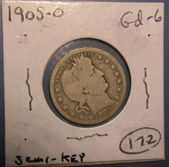 1905-O BARBER QUARTER GOOD-6