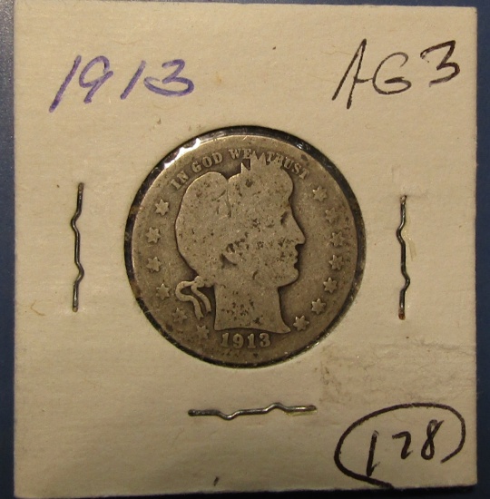 1913 BARBER QUARTER AG-3