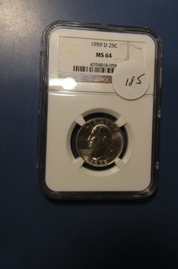 1959-D WASHINGTON QUARTER NGC MS-64