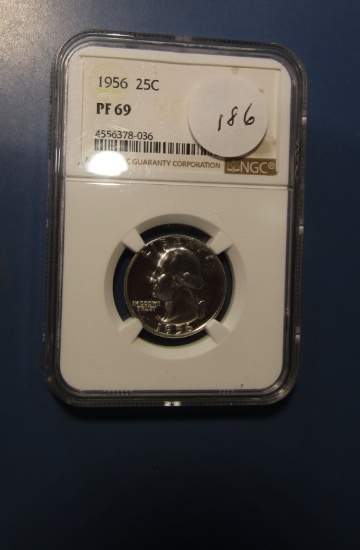 1956 WASHINGTON QUARTER NGC PROOF-69