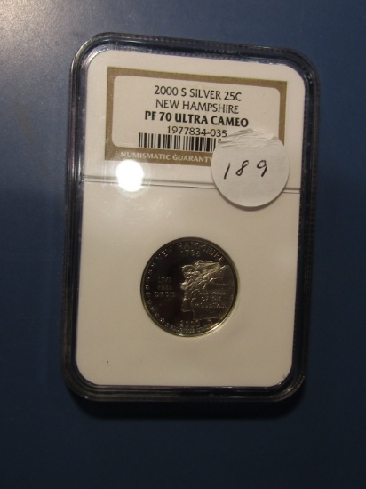 2000-S SILVER NEW HAMPSHIRE STATE QUARTER NGC PF-70 ULTRA CAMEO
