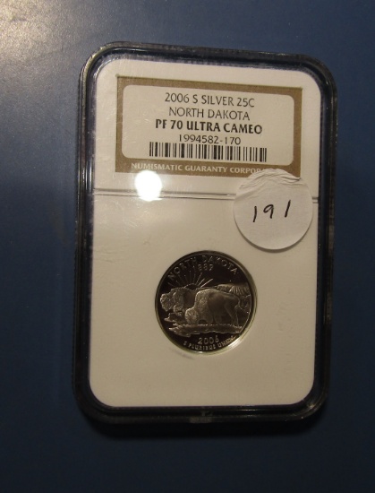 2006-S SILVER NORTH DAKOTA STATE QUARTER NGC PF-70 ULTRA CAMEO