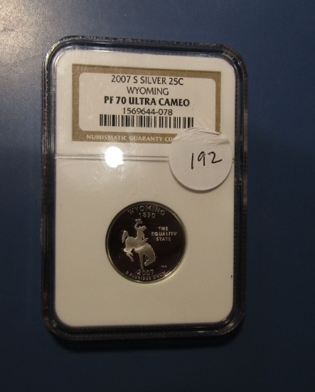 2007-S SILVER WYOMING STATE QUARTER NGC PF-70 ULTRA CAMEO