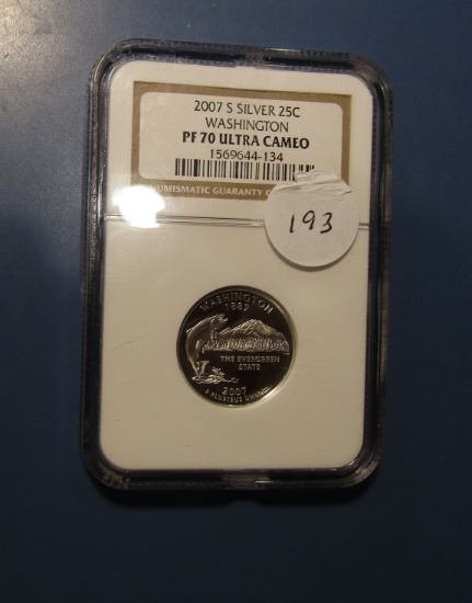 2007-S SILVER WASHINGTON STATE QUARTER NGC PF-70 ULTRA CAMEO