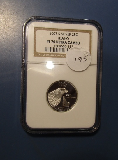 2007-S SILVER IDAHO STATE QUARTER NGC PF-70 ULTRA CAMEO