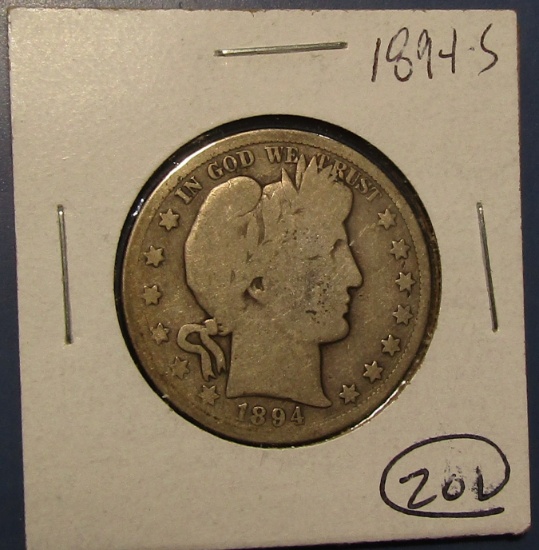 1894-S BARBER HALF DOLLAR GOOD-4