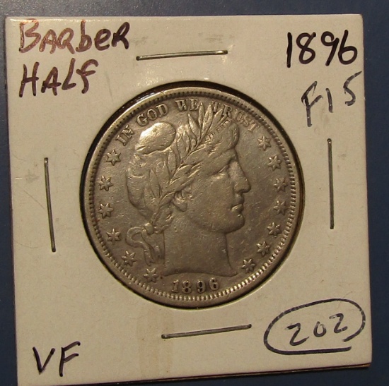 1896 BARBER HALF DOLLAR FINE-15