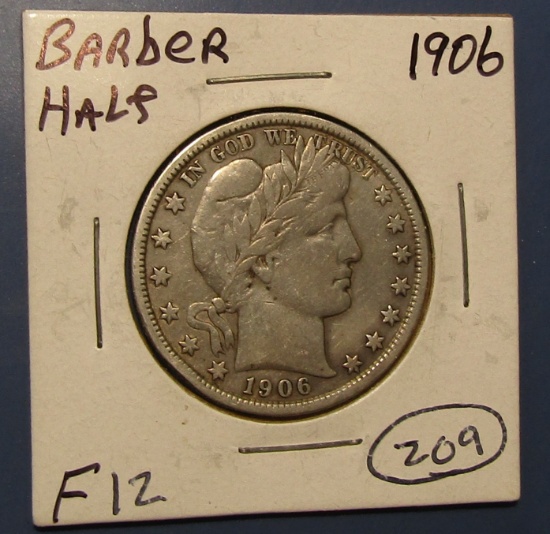 1906 BARBER HALF DOLLAR FINE-12