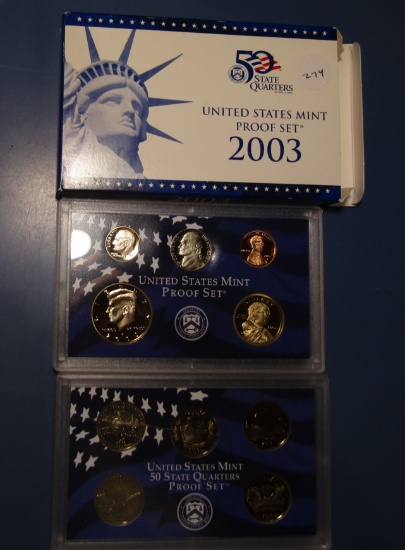 2003 PROOF SET (QUARTER SLAB HAS A FINE CRACK)