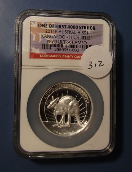 2011-P AUSTRALIA KANGAROO DOLLAR .999 1 OZ. SILVER ROUND