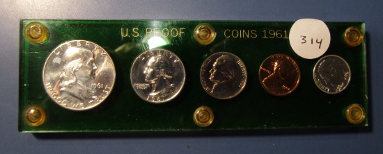 1961 GEM PROOF SET IN PLASTIC HOLDER