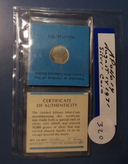 1971 APOLLO 14 SILVER COIN