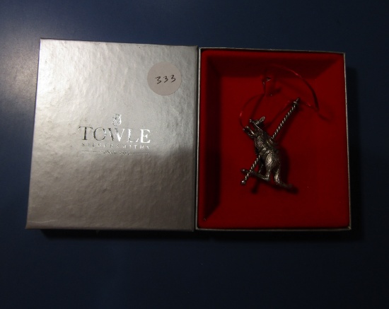 TOWLE SILVER PLATED CAROUSEL KANGAROO CHRISTMAS ORNAMENT