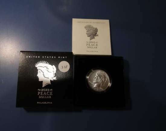 2023-P .999 SILVER PEACE DOLLAR UNC IN BOX