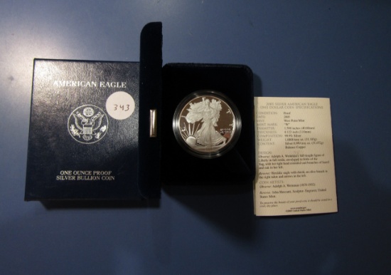 2005-W AMERICAN SILVER EAGLE PROOF IN BOX