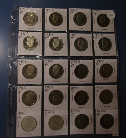 LOT OF TWENTY PROOF CLAD KENNEDY HALVES (20 COINS)