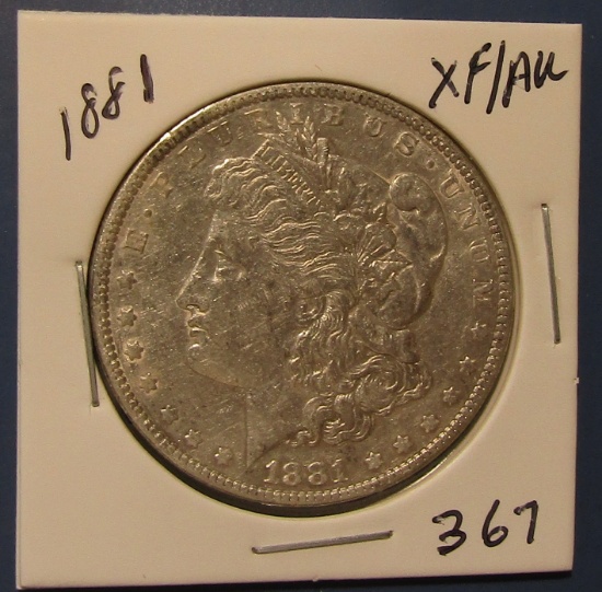 1881 MORGAN DOLLAR XF/AU
