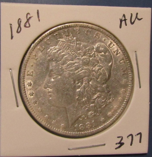 1881 MORGAN DOLLAR AU
