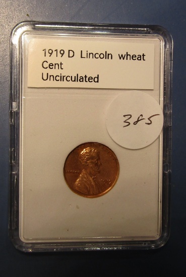 1919-D LINCOLN CENT AU