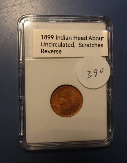 1899 INDIAN CENT UNC (REV. SCRATCHES)