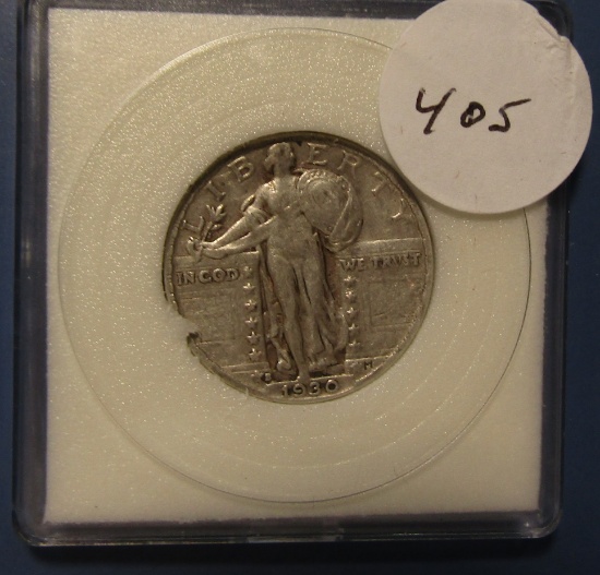 1930-S STANDING LIB. QUARTER FINE