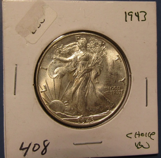 1943 WALKER HALF DOLLAR GEM BU