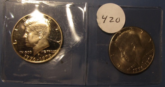 LOT OF 1976-D UNC & 1976-S PROOF KENNEDY HALF DOLLARS (2 COINS)