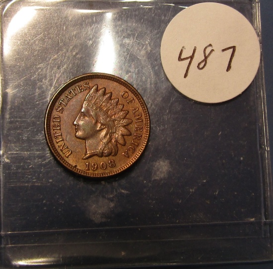 1908 INDIAN CENT CH UNC