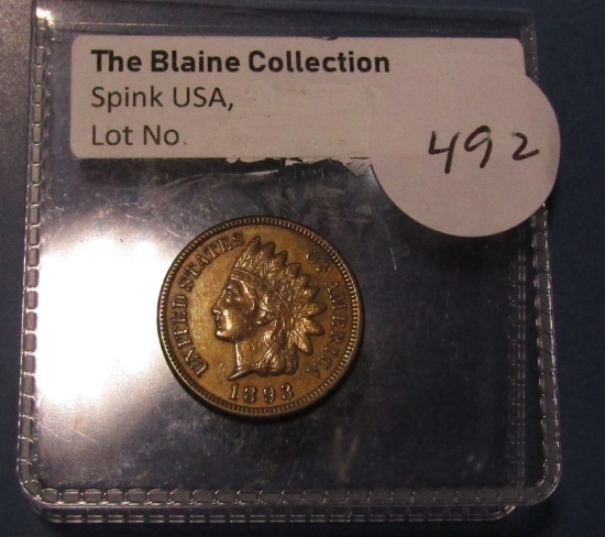 1893 INDIAN CENT UNC