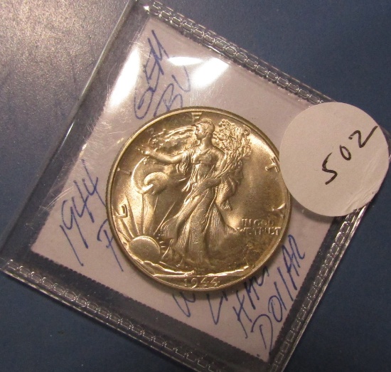 1944 WALKER HALF DOLLAR GEM BU-65