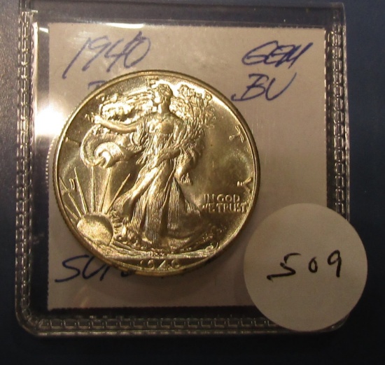 1940 WALKER HALF DOLLAR GEM BU-65