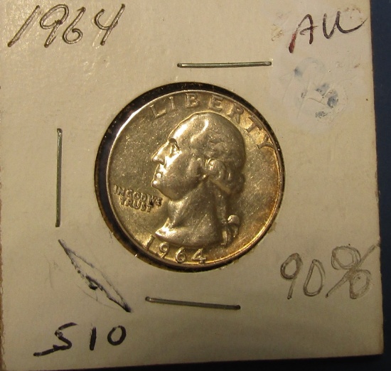 1964 WASHINGTON QUARTER AU