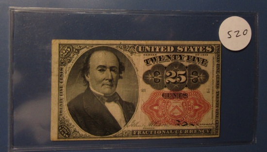 1874 TWENTY FIVE CENT FRACTIONAL NOTE XF