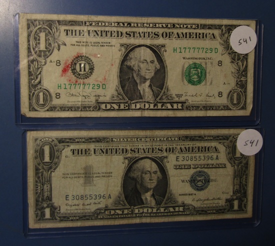 LOT OF TWO MISC. DOLLAR NOTES (2 PIECES)