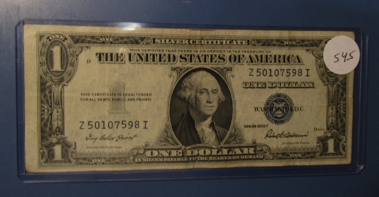 1935-F ONE DOLLAR SILVER CERTIFICATE NOTE AU