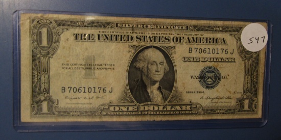 1935-G ONE DOLLAR SILVER CERTIFICATE NOTE VF