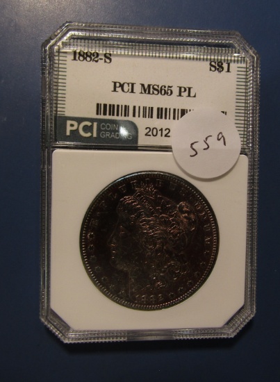 1882-S MORGAN DOLLAR PCI MS-65 PROOFLIKE