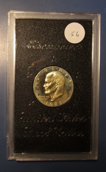 1973-S PROOF SILVER IKE DOLLAR (CHIPPED EDGE)