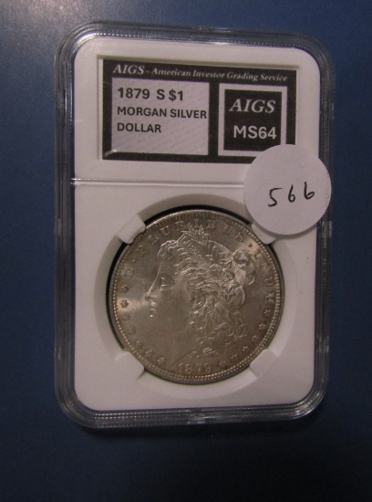 1879-S MORGAN DOLLAR AIGS MS-64