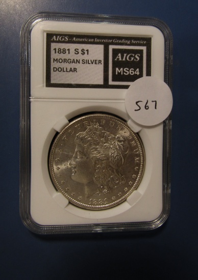 1881-S MORGAN DOLLAR AIGS MS-64