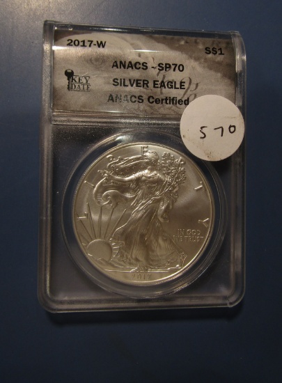 2017-W AMERICAN SILVER EAGLE ANACS SP-70