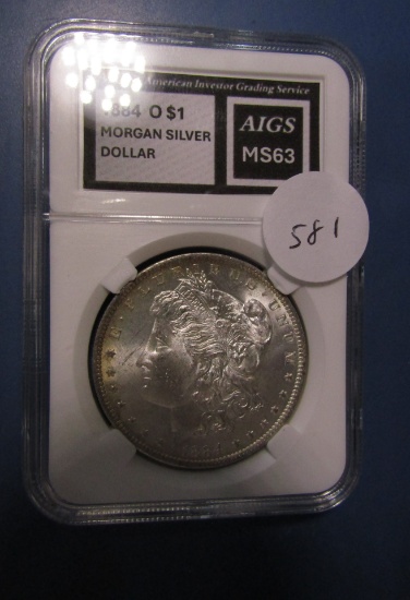 1884-O MORGAN DOLLAR AIGS MS-63