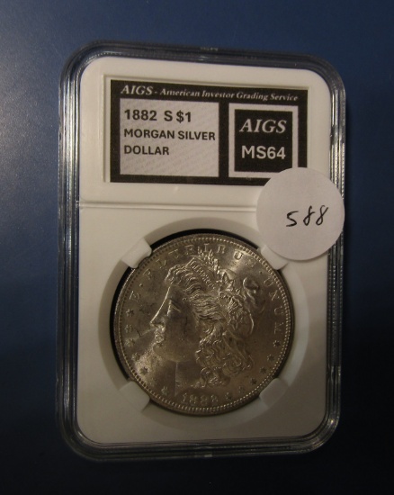 1882-S MORGAN DOLLAR AIGS MS-64