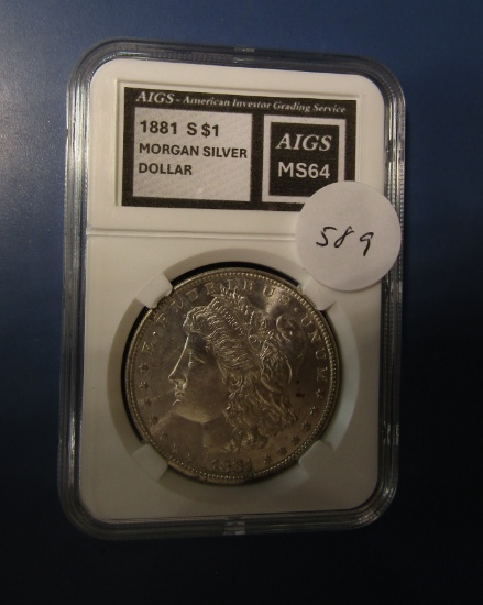 1881-S MORGAN DOLLAR AIGS MS-64
