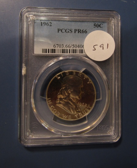 1962 FRANKLIN HALF DOLLAR PCGS PROOF-66