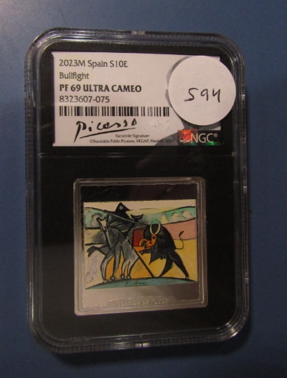 2023-M SPAIN BULLFIGHT S10E NGC PF-69 ULTRA CAMEO