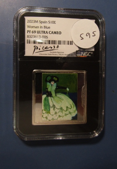2023-M SPAIN WOMAN IN BLUE 10E NGC PF-69 ULTRA CAMEO