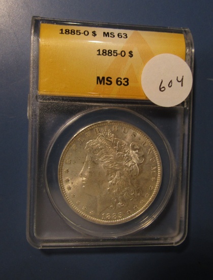 1885-O MORGAN DOLLAR ANACS MS-63